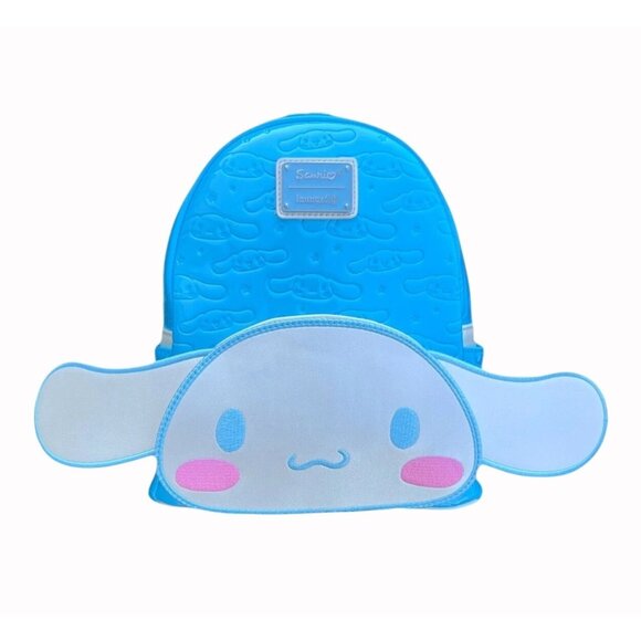 Sanrio Loungefly Cinnamoroll Blue Backpack With 3D Face and Moveable Ears - Picture 1 of 6